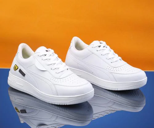 FIXUP Trendy & Stylish Puma Style Sneakers For Men (White)