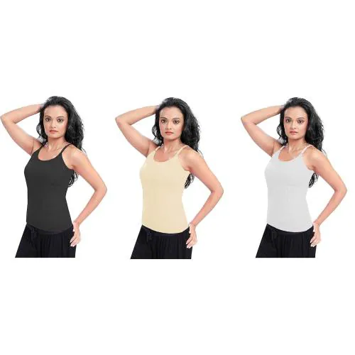 Mythili Women Cotton Half Slips-Pack of 3 | Cotton Camisoles for Women Pack of 3