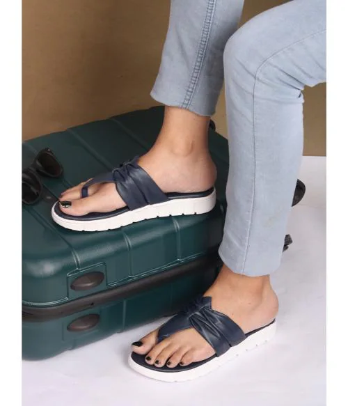 Colo Navy Flat Sandals