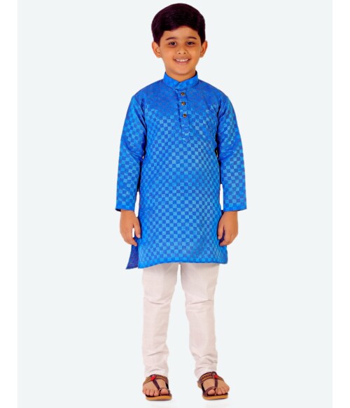 Pro-Ethic Style Developer Ethnic Wear Cotton Dark Blue Kurta Pajama Set for Kids and Boys