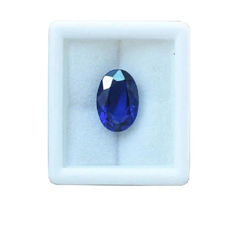 Jaipur Gemstone- 7.25 carat/ratti Natural Blue Sapphire /Neelam stoneWith Certificate (Lab Grown ) Stone