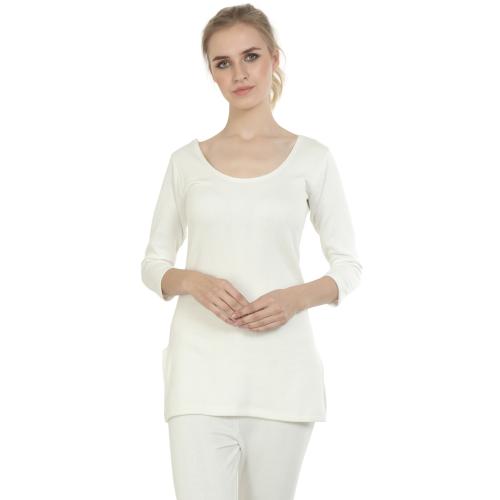 ZEFFIT Off White Solid Cotton Thermal Vests