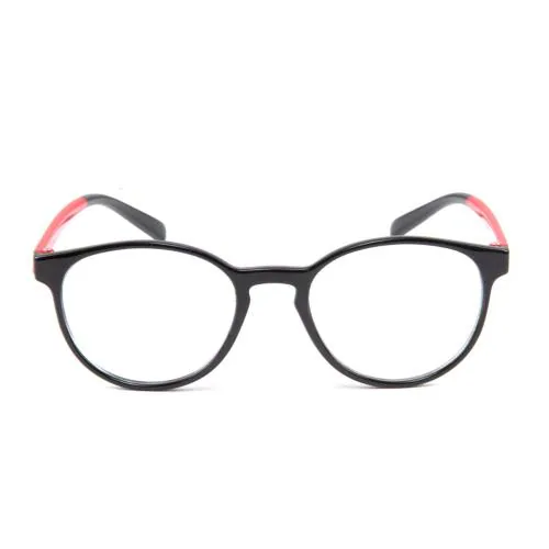 SAN EYEWEAR Blue Cut Round Stylish Reading Glasses for Men & Women (Red, +1.25)