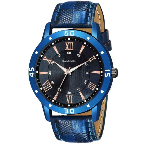 EVRGLOW Designer Analog Black Dial and Blue Strap Watch for Men