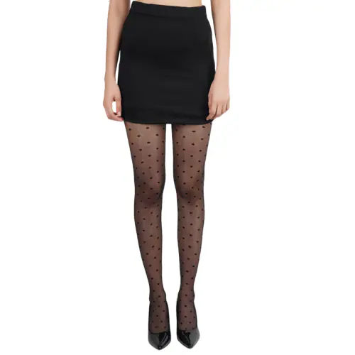 N2S NEXT2SKIN Women's Nylon Sheer Transparent Pantyhose Stocking (Black)