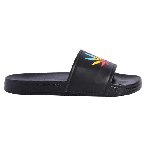 Simsan Multi-Leaf Black Sliders For Men