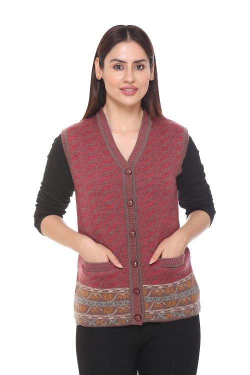 aarbee Sleeveless Woollen Cardigan for Women