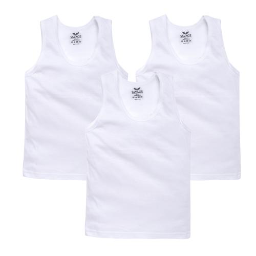 Savage Kids Vest for 5 to 6 years old Soft Cotton Vests 120 GSM 60cm Pack of 3 White