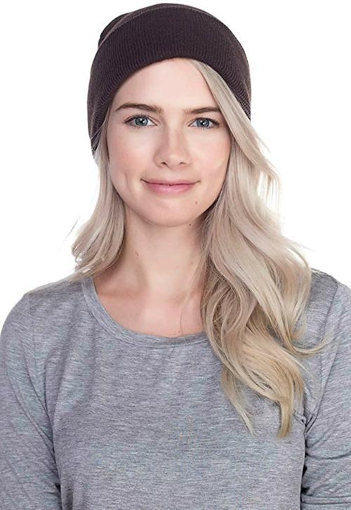 MUKHAKSH Girl’s/Ladies/Women Winter Woolen Simple Plain Brown Cap