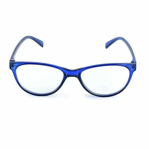SAN EYEWEAR Blue Cut Cat-eyed Computer Glasses for Eye Protection | Zero Power, Anti Glare & Blue Light Filter Glasses | UV Protection Specs for Women (Blue Color)