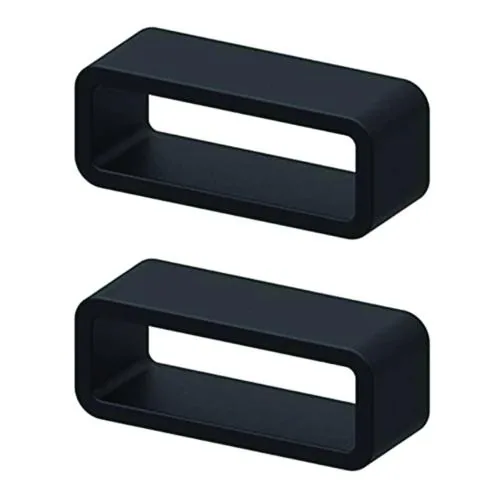 Men's Rubber Silicone Watch Band Watch Strap Loops/Keepers Holder Retainer Loop Replacement - (Black, 26mm) 2-piece