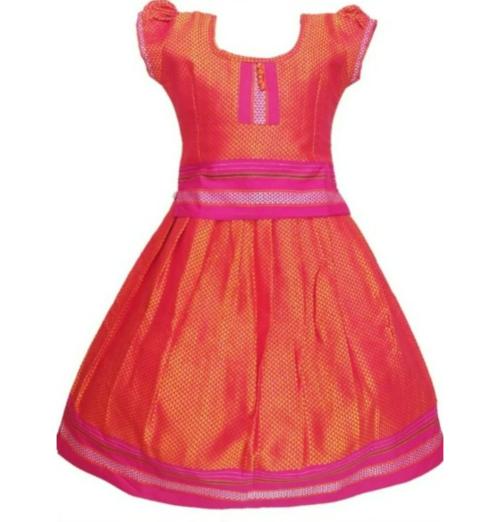 LOTUS ETHNIC Lehenga Pattu Pavadai Chaniya Choli khan/khun Parkar Polka (Pack Of 1)