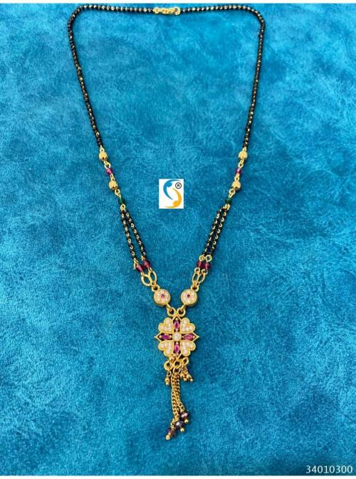 Shrinathji Imitation Ethnic Wear Ad Diamond Studded Designer Mangalsutra
