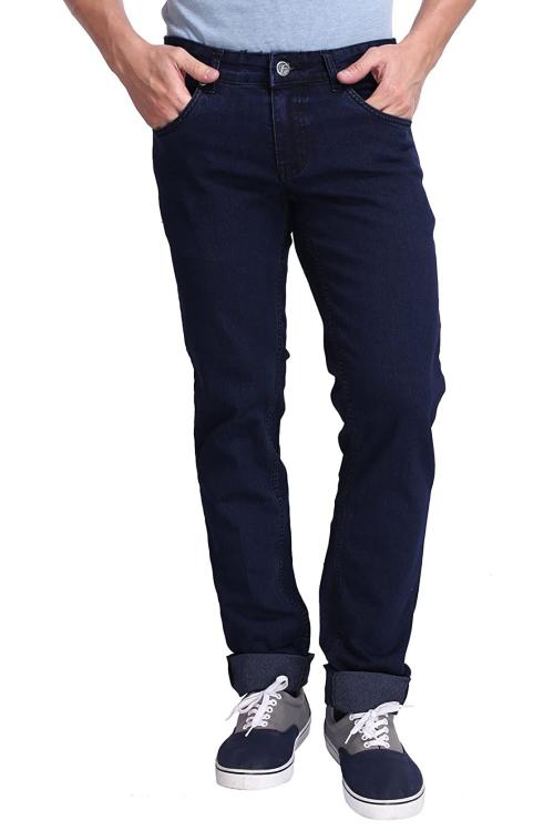 FLAGS Mens Carbon Blue Cotton Slim Fit Jeans