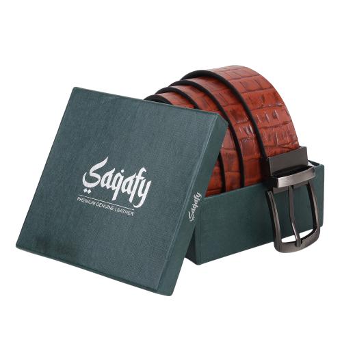 SAQAFY Genuine Leather Texture Designer Tan Party wear Gift Belt For Men and Boys - 42