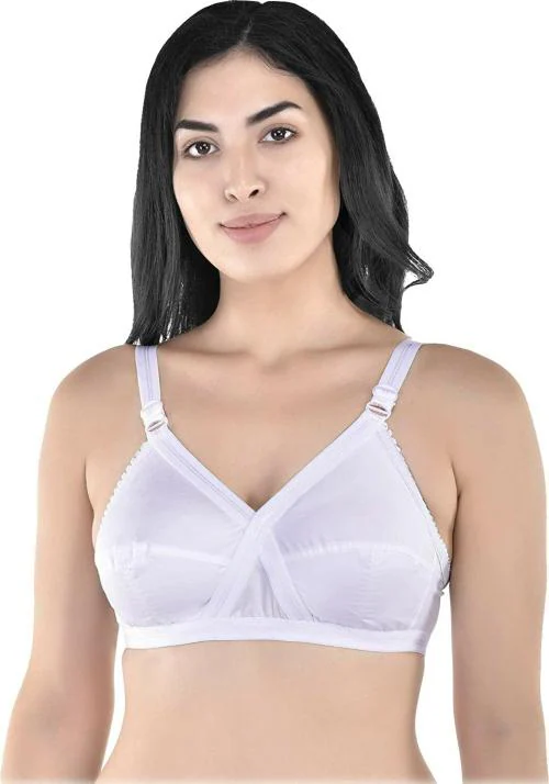 Buy Zivosis Women White Cotton Blend Full Coverage Non Padded Bra (44C)  Online at Best Prices in India - JioMart.