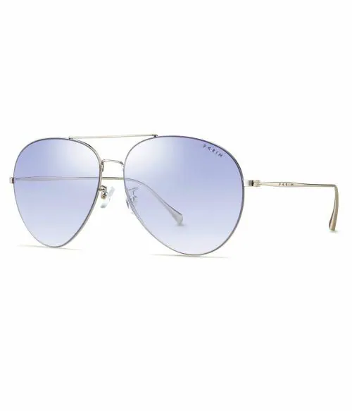 PARIM UV Protected Women's Aviator Sunglasses, Frame: Silver, Lenses: Non-polarised Purple