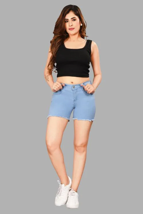 jyotrang Jeans Denim Shorts For Woman's - 34