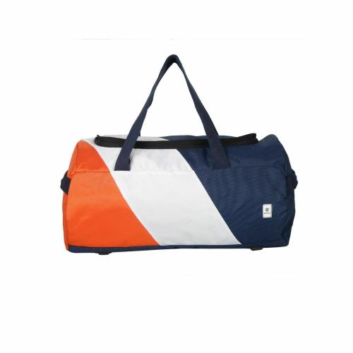 ZWART-DUFFLE BAG -SINGLE COMPARTMENT-MOT-B-WH-OR-32 L-BLUE WHITE ORANGE