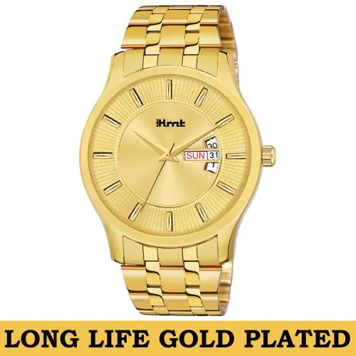 EHMT HM-336-GOLD EHMT Series Gold Platted Premium Day & Date Analog Watch - For Men