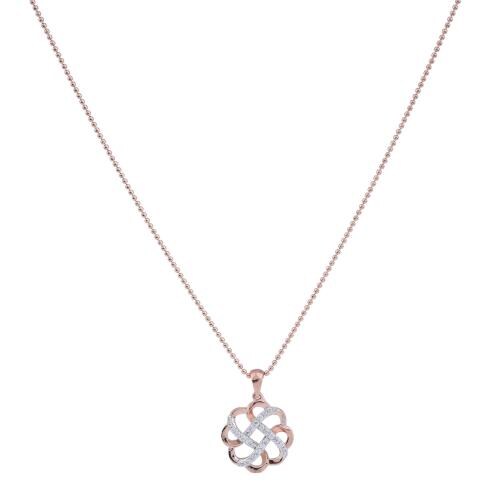 KANANI JEWELS Rose Gold Purity Natural Diamond Gold Pendant Necklace for Women and Girls