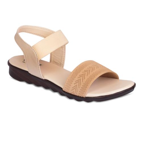 Perfect step Women/girls comfortable trending flat sandal(Cream)