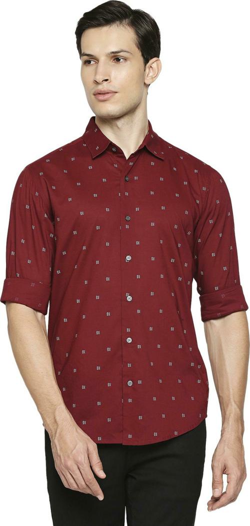 Mufti Men's Slim Fit Print Urban Casual Shirt In Cotton