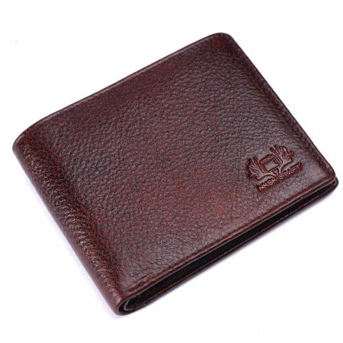 NKSK CRAFT Men's Genuine Leather Wallet Tri Fold RFID Blocking Wallet.(NC-94) (Brown)