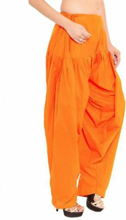 Imago Orange Cotton Patiala Salwar Pant For Women ( Free size Upto 48)