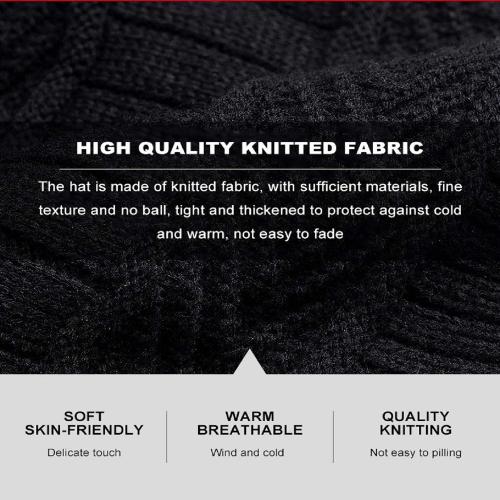 EMPOISON Unisex Faux Fur Inner Side Beanie Cap and Neck Warmer Combo Set (Grey, Free Size)-Pack of 1