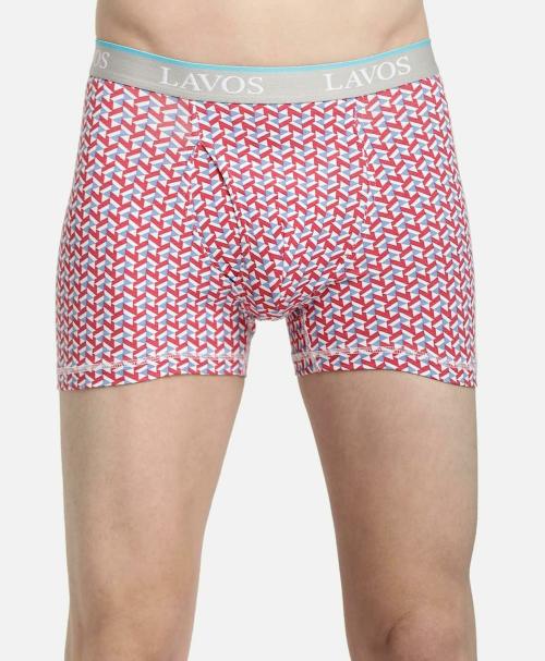 LAVOS Men Red, Blue Bamboo Cotton Boxer Trunk Short (Extra Large)