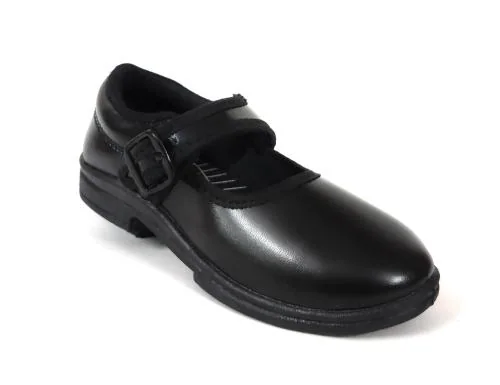 Coolz Girls Black Ballerina Uniform School Dress Shoes Ankle Deluxe Buckle for All Age Groups