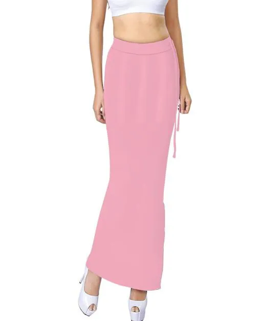 Buy DERMAWEAR Women Blended Light Pink Fabric Saree Shapewear (L