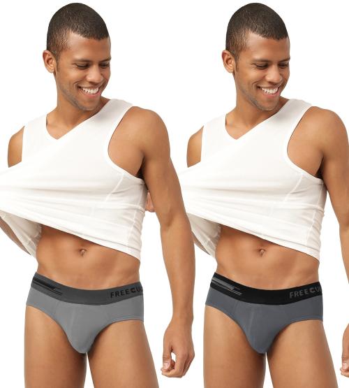 FREECULTR Men's Smoke Grey, Ash Grey Solid Pure Modal Briefs