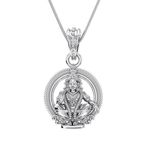 Akshat Sapphire Pure Silver God Ayyappa Pendant Suitable For Men and Women