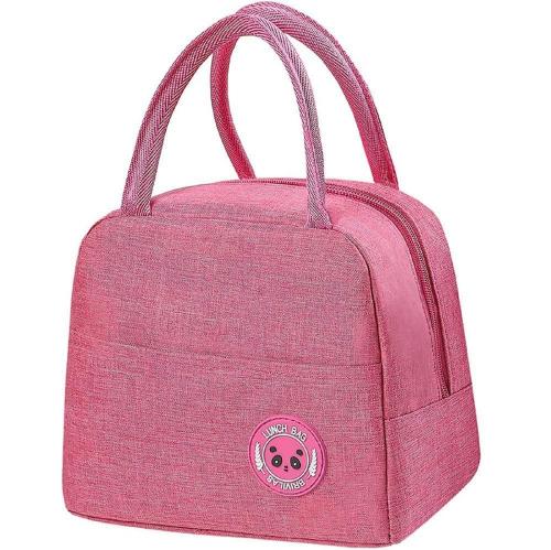 SHALVI Thermal Lunch Bag |Travel Insulate Lunch Bag Aluminum Foil Inner Cover Reusable Waterproof Lunch Bag(Pink)