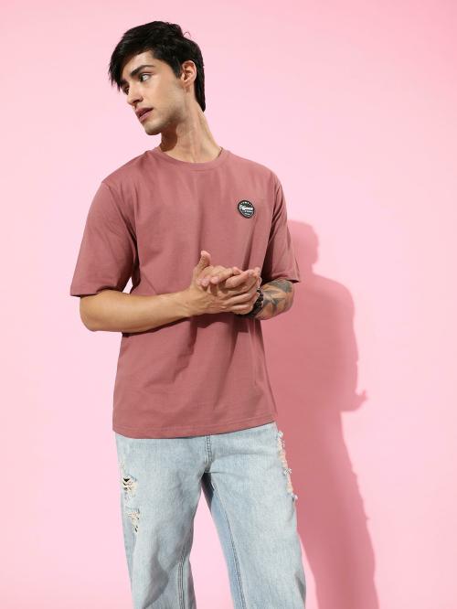 Difference of Opinion Pink Graphic Oversized T-Shirt