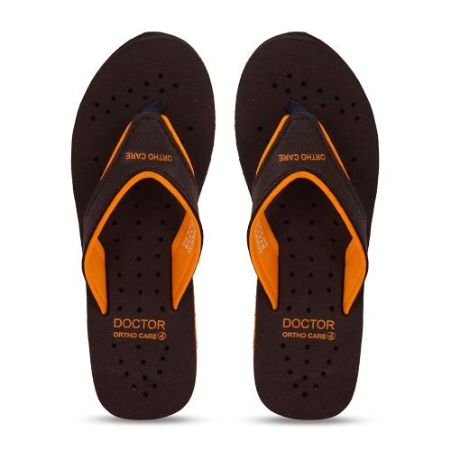 DOCTOR EXTRA SOFT Women's Orange House Slipper for Women's Ortho Care Dr Orthopaedic Super Comfort Fit Flat Cushion Chappal Flip Flop for Ladies and Girls OR D-18