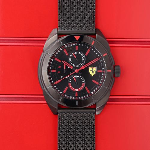 SCUDERIA FERRARI FORZA Multifunction Black Round Dial Men's Watch - 0830636