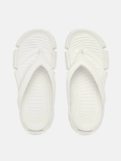 Carlton London Cream Thong Flip-Flops for Men
