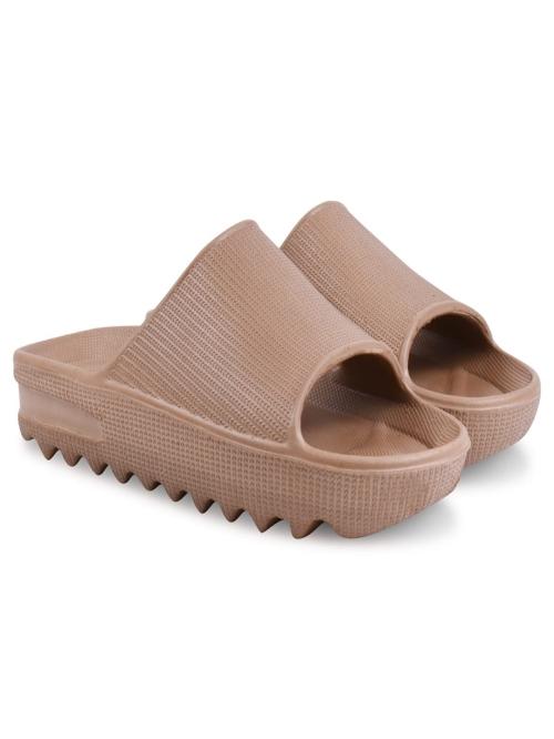 SHUGE Men's Brown Slides