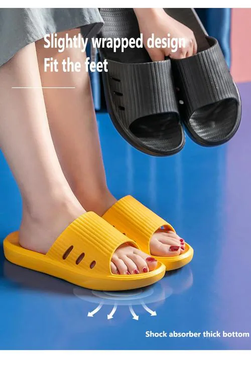 Drunken Yellow Slippers for Women Flip Flops Winter Slides Home Open Toe Non-Slip