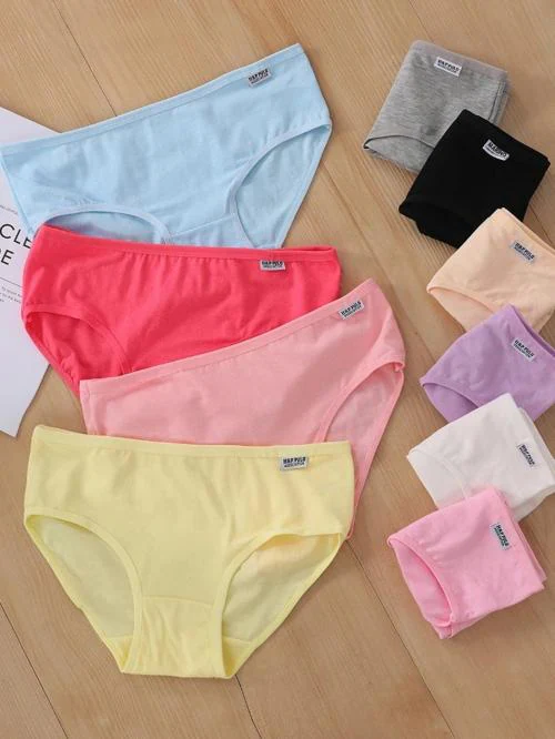 DWELRON VISION Women & Girls' Underwear Cotton Panties Briefs Solid Color(multicolor)(pack of 4)