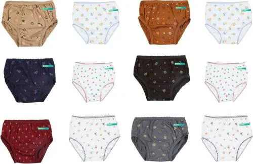 Yellow Delight Multicolor Cotton Panty 3 - 4 Year (Pack of 12)