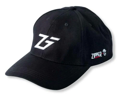 ZIPPER-G Unisex Black Embroidered Cotton Baseball Cap (Free Size)