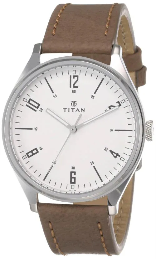 Titan Analog Dial Silver Band Brown Neo Iv Watch-1802Sl01 For Men
