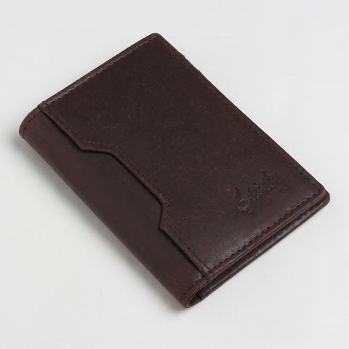 SAQAFY Leather Slim RFID Secured Cardholder for Women,ID Window,Puller Slot, Brown Cardholder for men