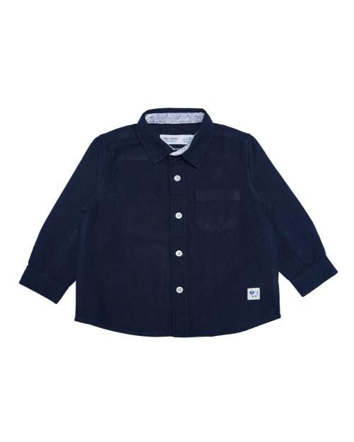 UF CLUB ZERO THREE INFANTS BOYS SHIRTS - Z3-7370-9-12-Months Dark Blue Colour Cotton