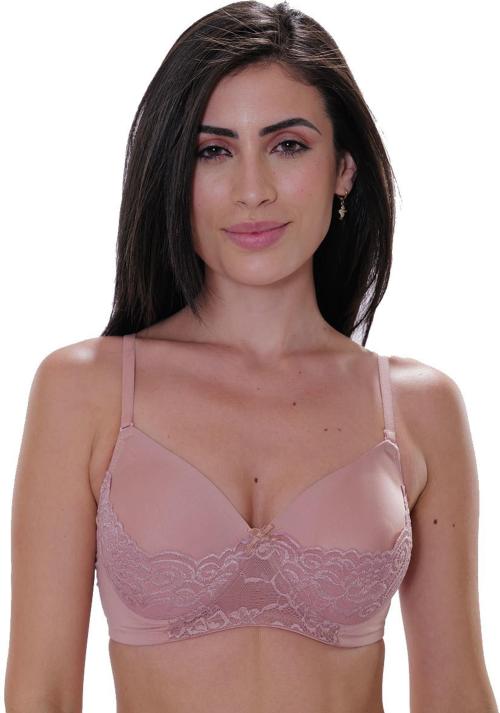 Aavow Women Brown Cotton Full Coverage Lightly Padded Bra (38D)