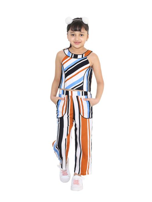 Naughty Ninos Girls White & Black Striped Top with Trousers